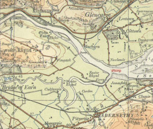 Map of Abernethy parish showing ferries - click for larger image